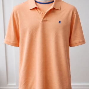 Izod Men's Peach Golf Polo with Blue Embroidered Logo